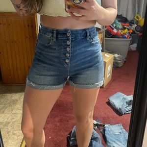 American Eagle Stretch Jean Shorts buttoned up front
